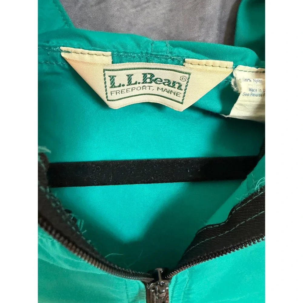 Vintage LL Bean Anorak Windbreaker Mens XL Teal Green Half Zip Made in USA E313